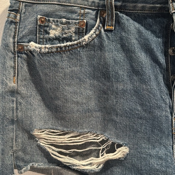 RE/DONE x Solid & Striped Original Cut-off Button Fly High Rise Denim Shorts 30 - Picture 4 of 5